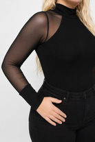 Black Gothic Mesh Bodysuit Black