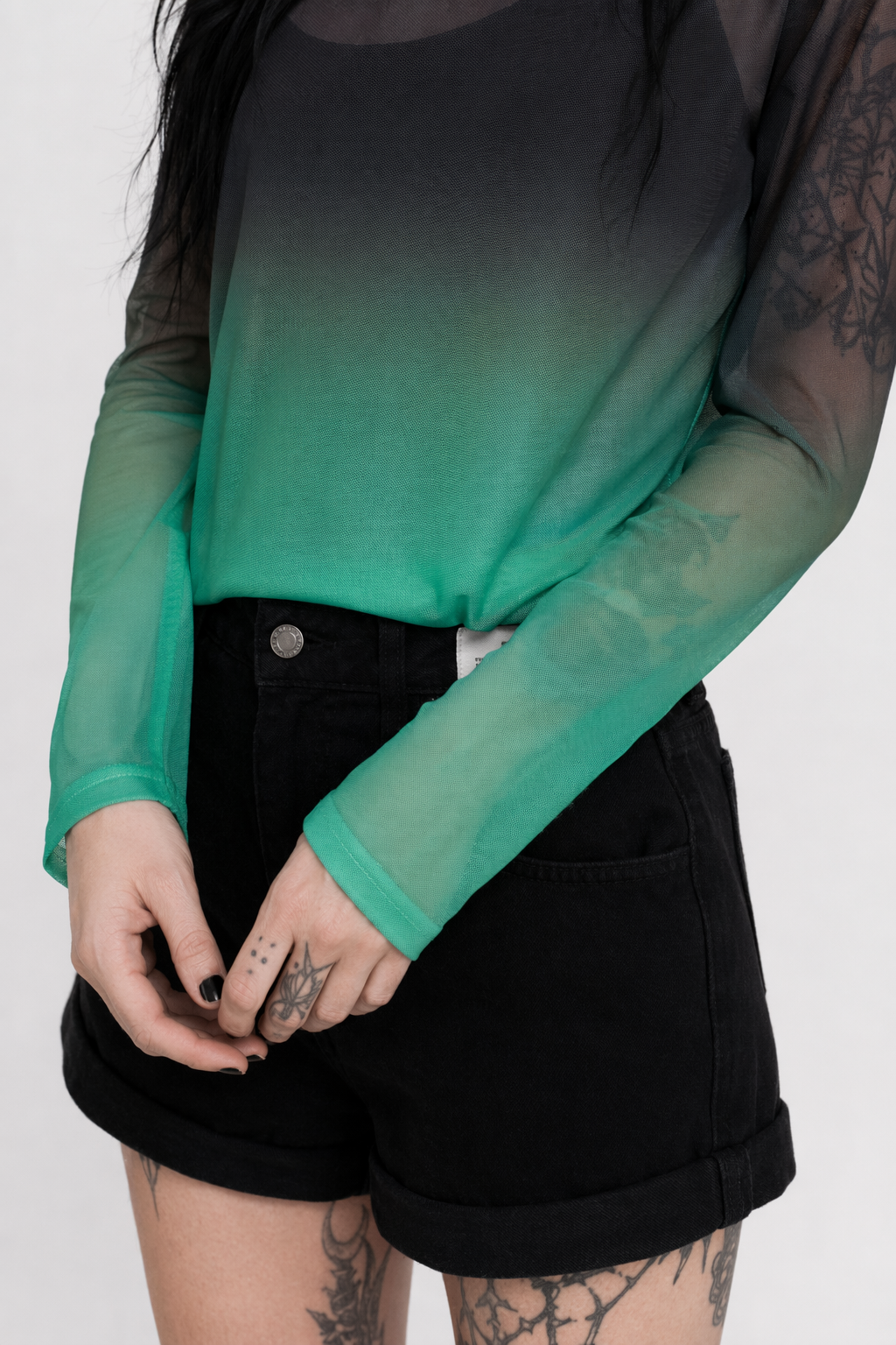 Gradient Mesh Tee - Purple/Green Green