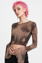 Grunge Black Crop Top' brown