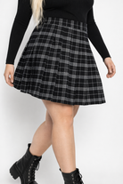 Wicked Plaid Skirt Black