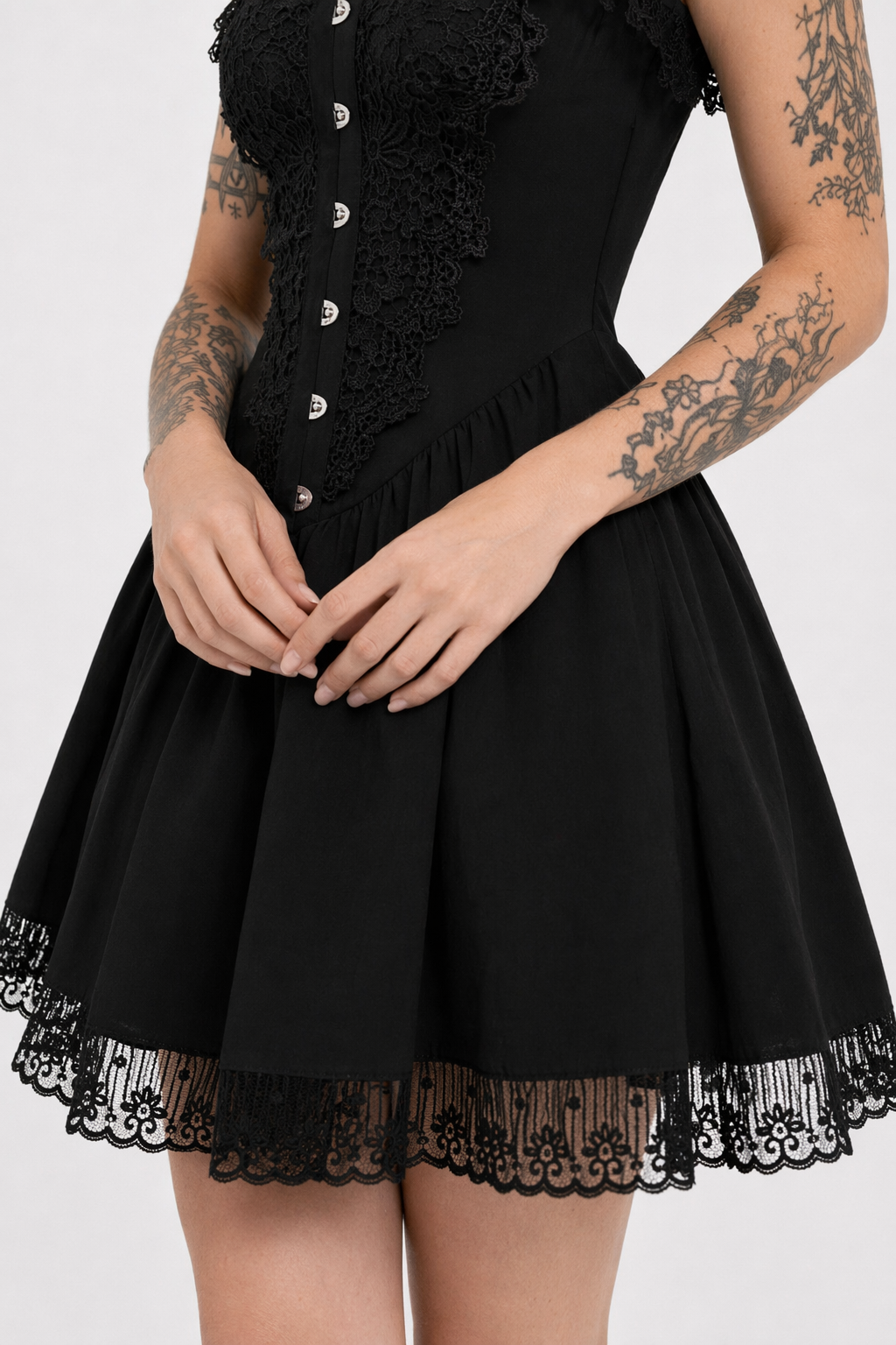 Black Lace Lolita Dress L