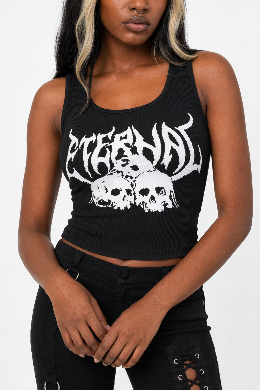 Goth Crop in Eternal Black M