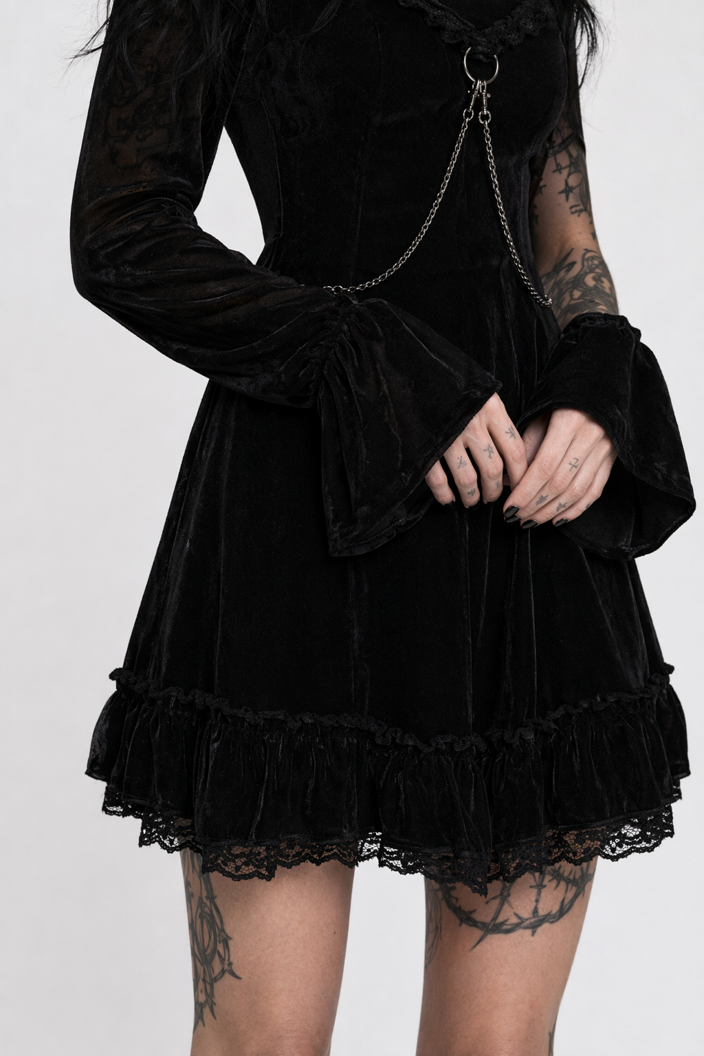 Lace Goth Casual Dress Color 0