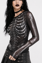Black Skeleton Print L