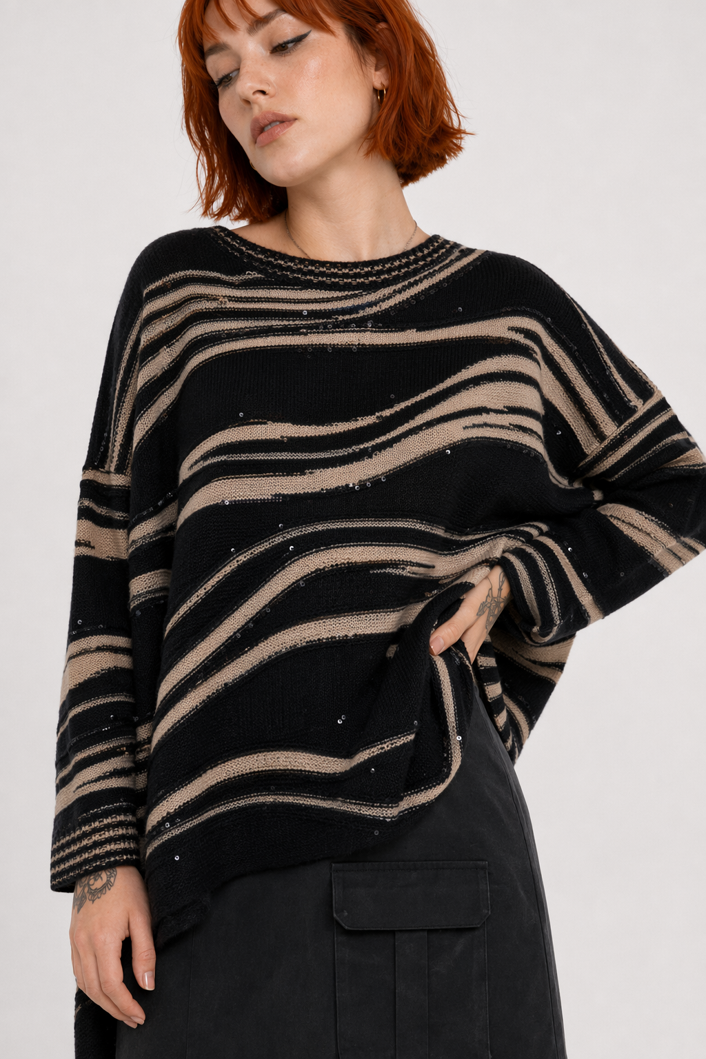 Striped Oversized Sweater Default Title