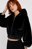 Grunge Hooded Overcoat Black