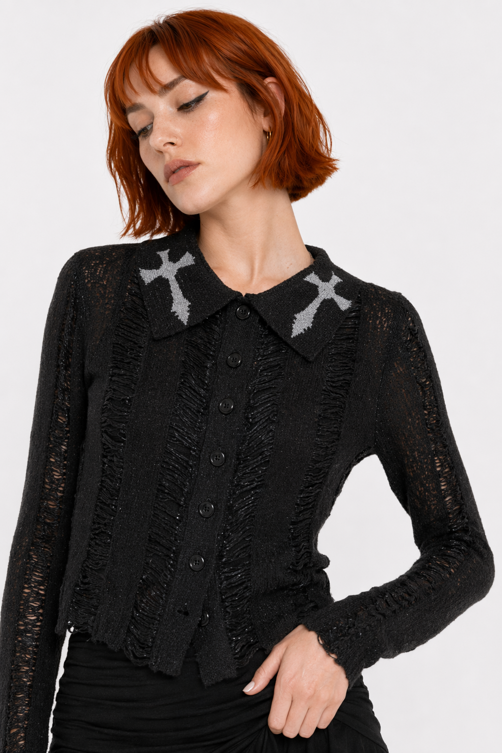 Invoke' Dark Mesh Cardi M