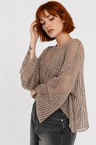 Black Khaki Knit Top Khaki