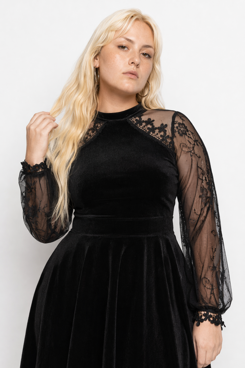 Goth Velvet Lace Dress' black
