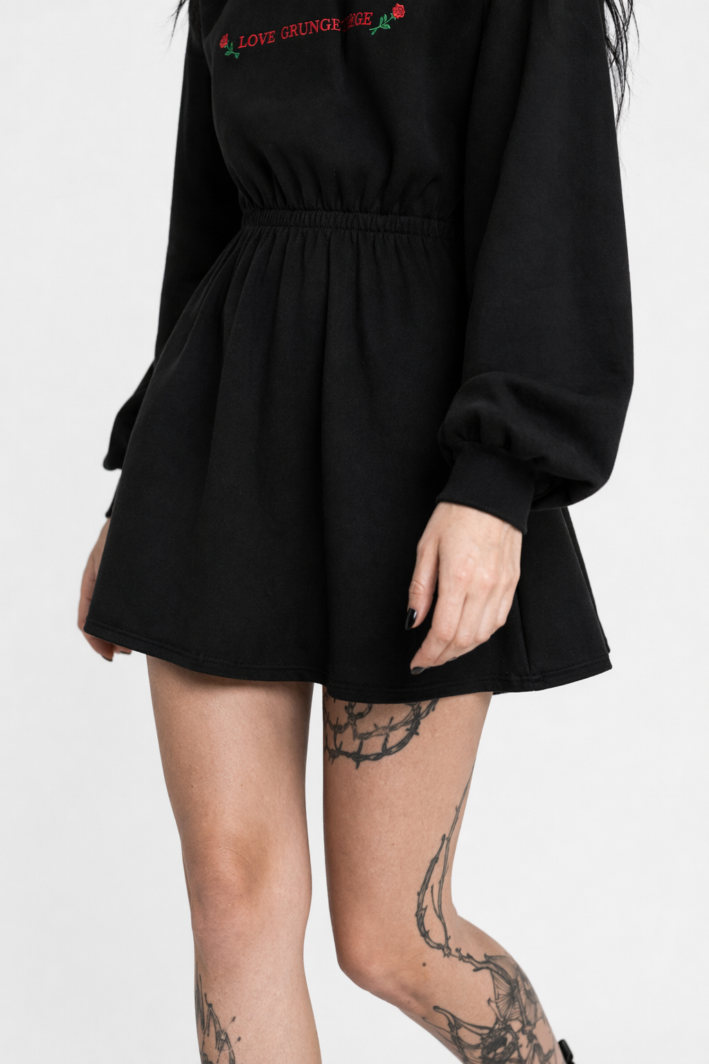 Black Grunge Love Hoodie' Black