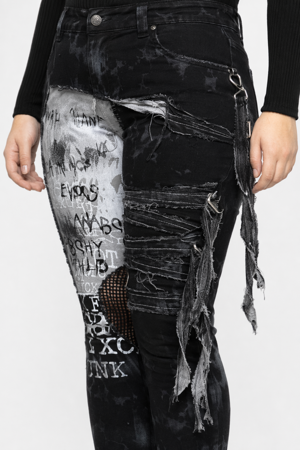 Tie Dye Punk Pants black