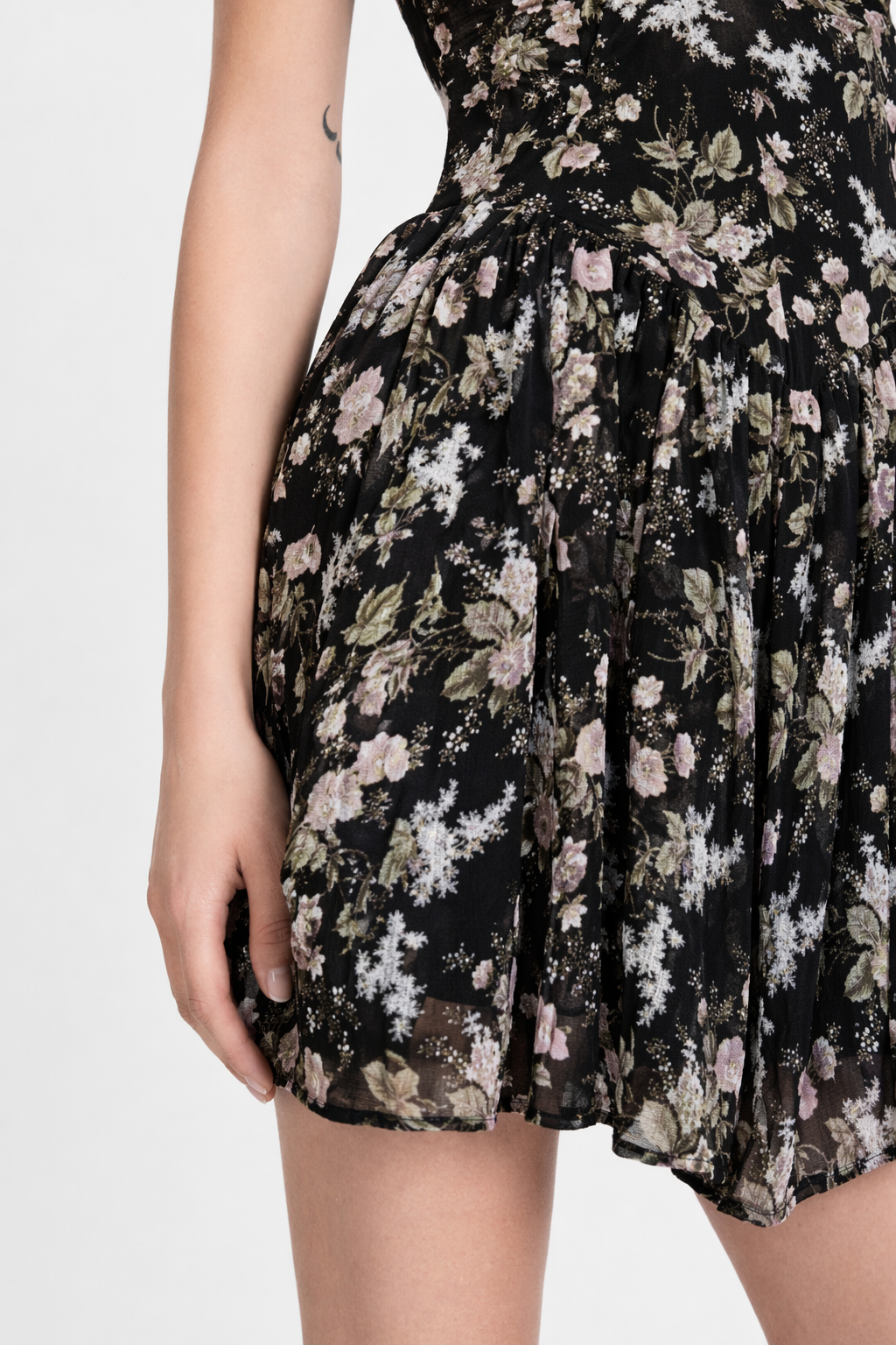 Kawaii Floral Slip Dress black