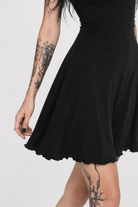 Prey' chic black v-neck dress. Black Dress