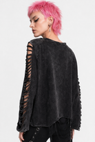Black Ripped Oversized Alternative Top' Black