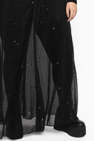 Black mesh high waist maxi skirt Black