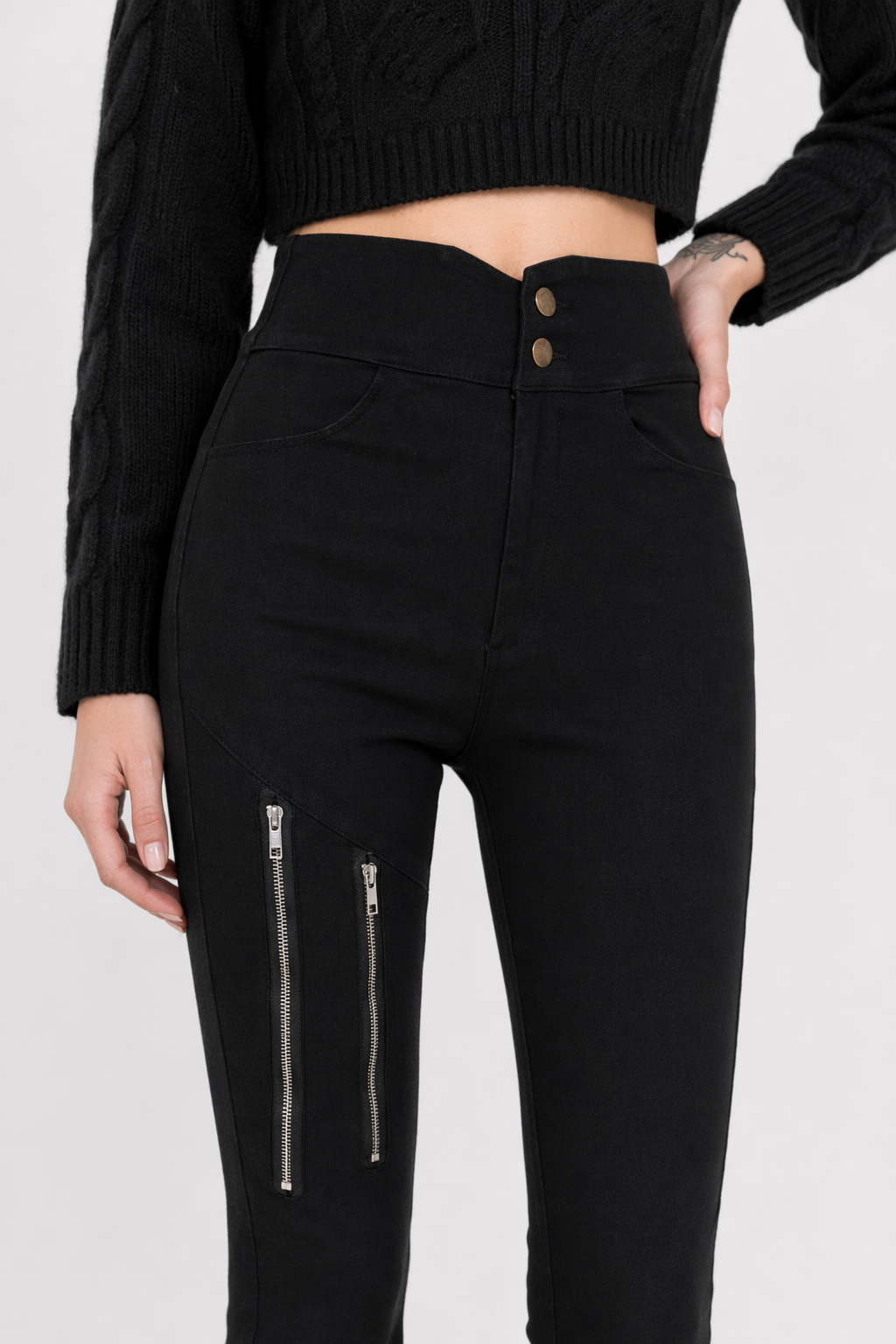 Black Grunge Denim Jeans Black