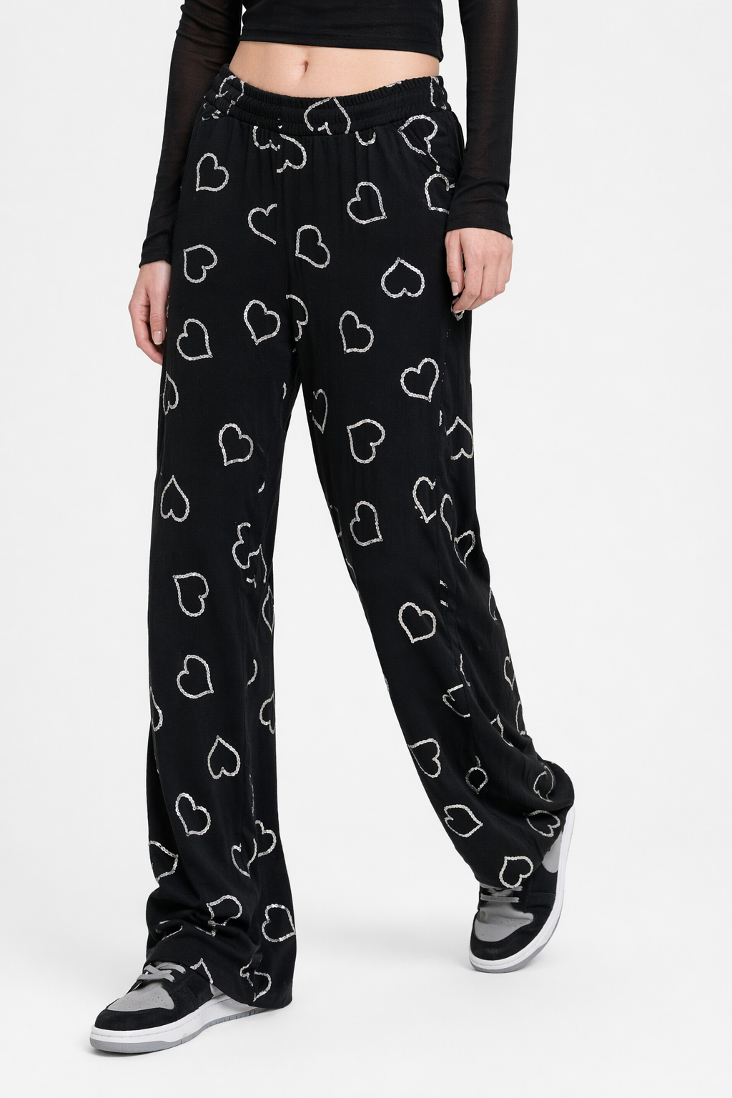 Heart Pants Black