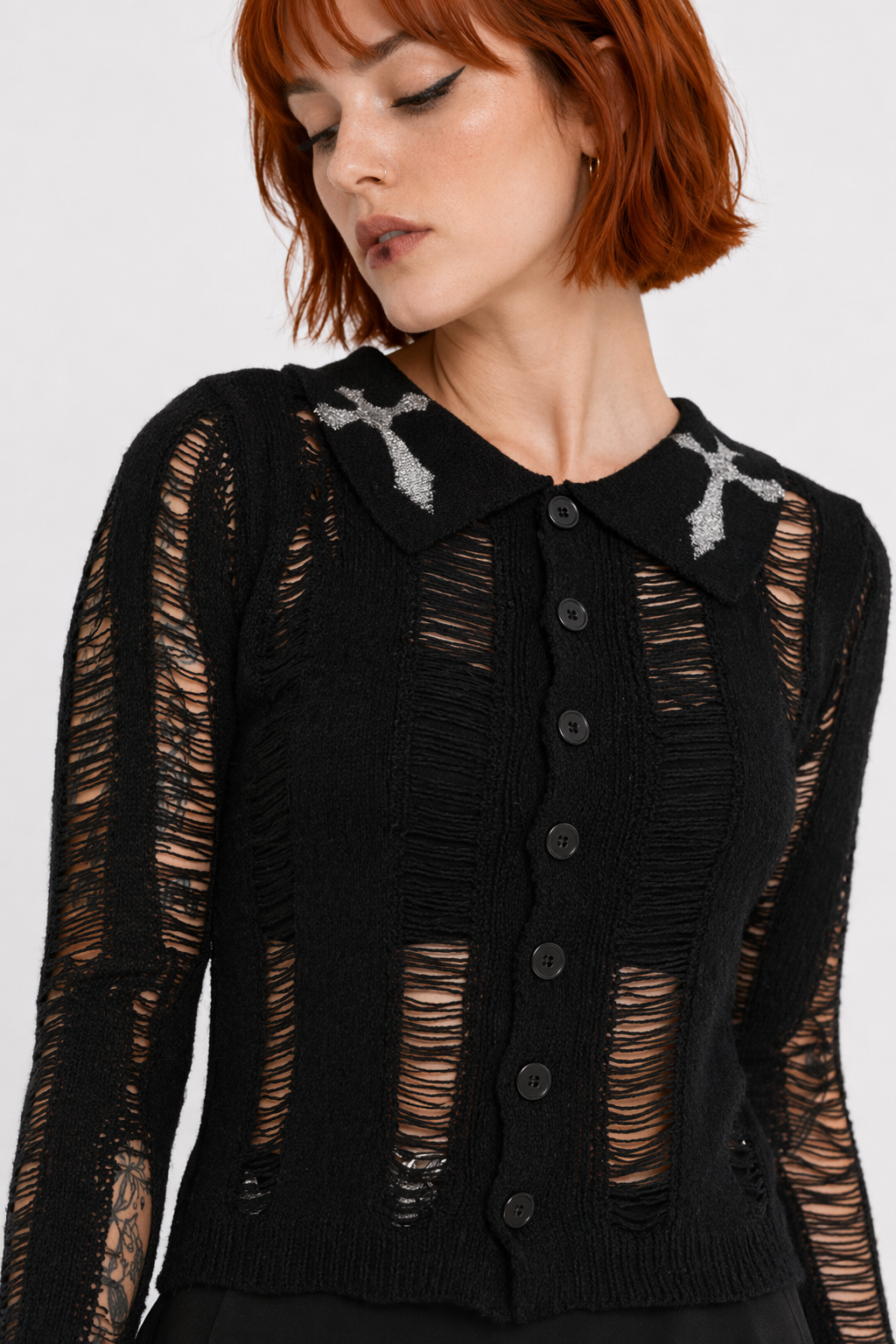 Invoke' Dark Mesh Cardi S