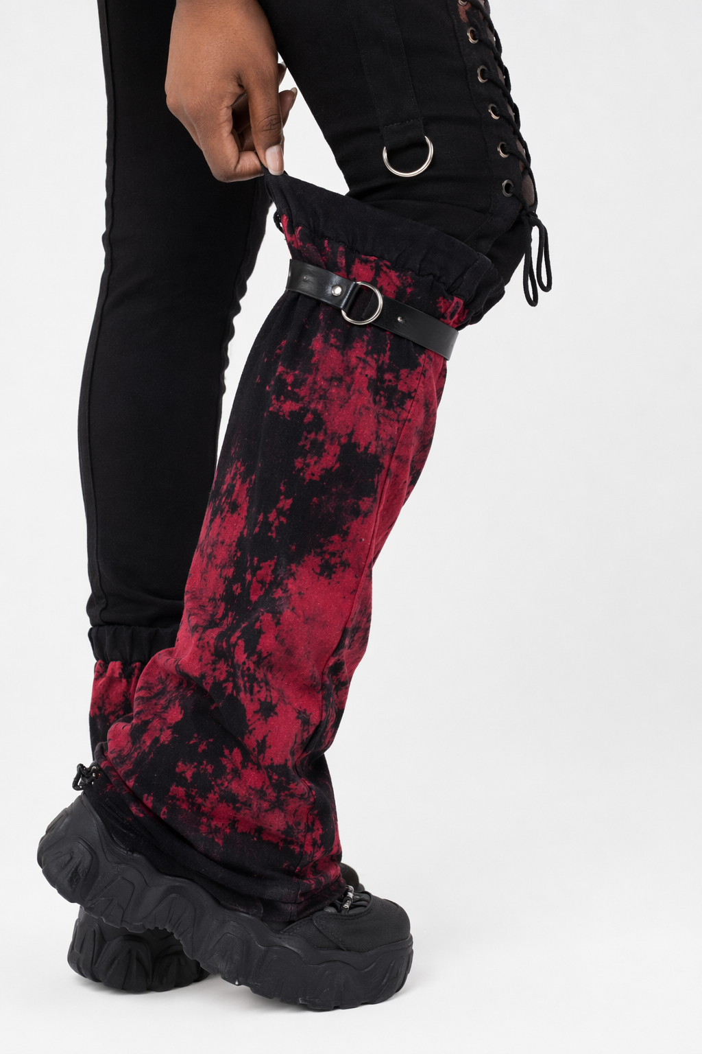 Tie Dye Leg Warmers - Red/Black. Default Title