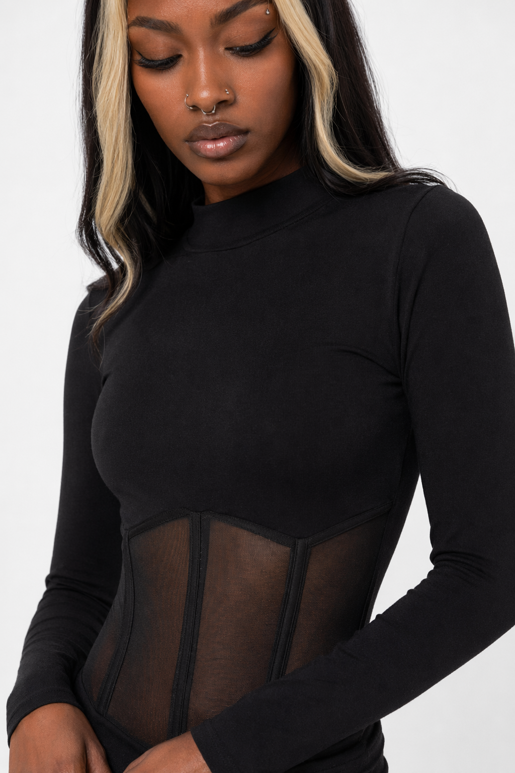 "Alt Slim Black Top" Black