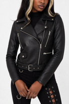 Gothic Black Leather Jacket black