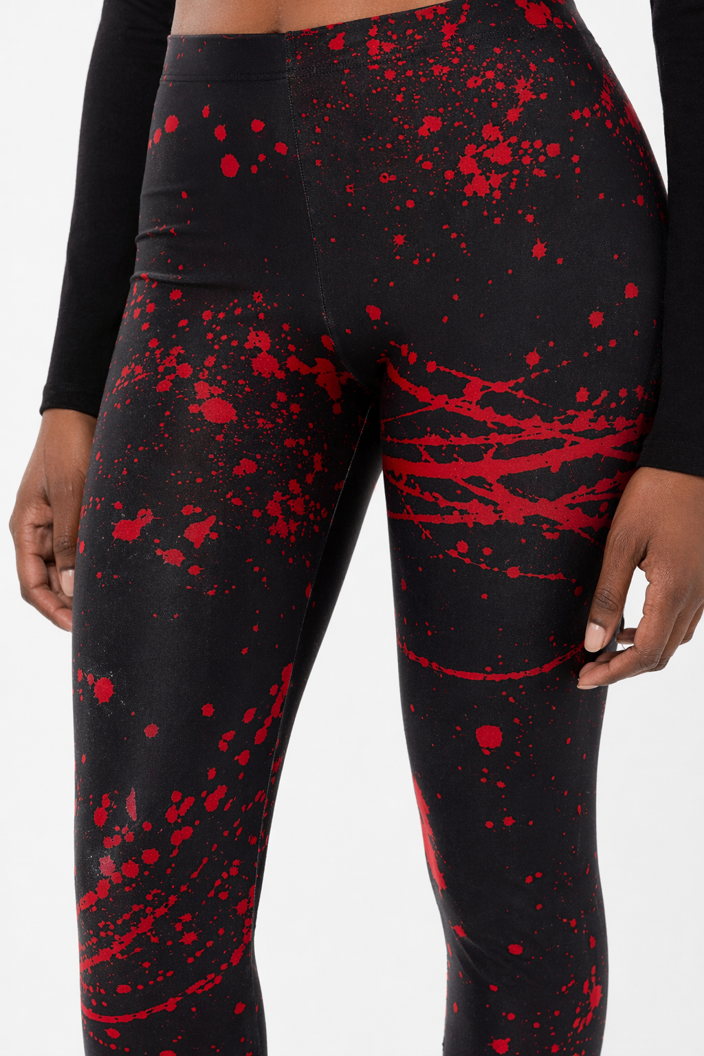 Black and red Halloween horror leggings. KDK1393