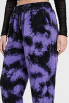 Black Purple Tie Dye Pants purple