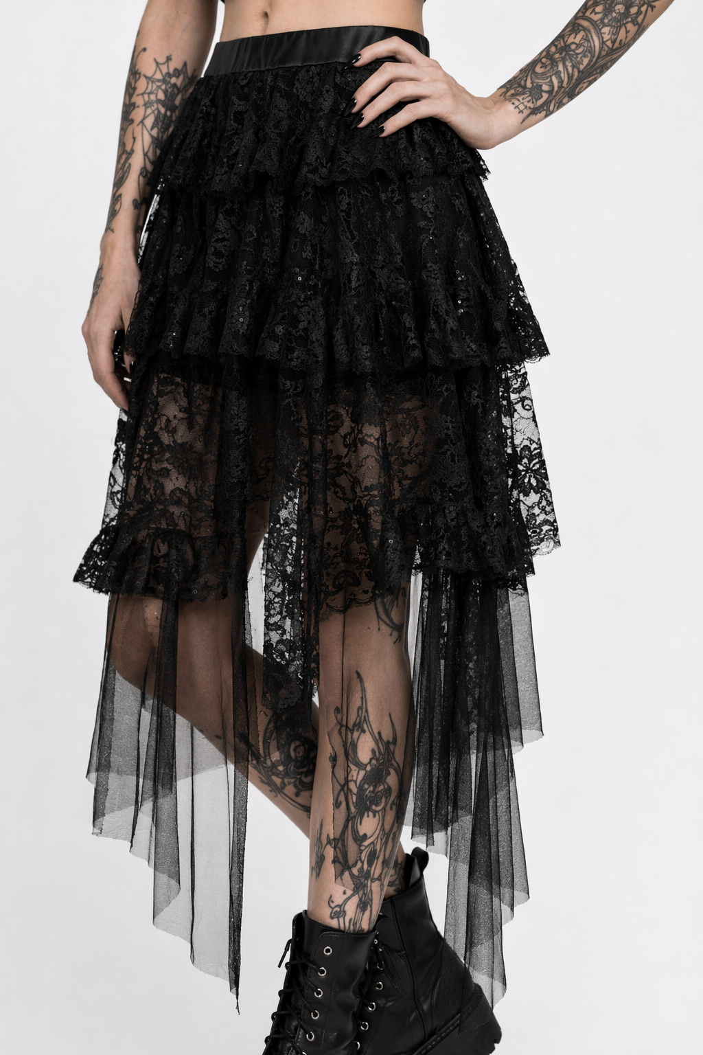 Horror-inspired Ruffle Skirt black