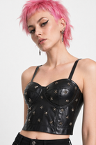 Matrix Faux Leather Bustier Top M
