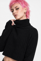Black High Neck Sweater M