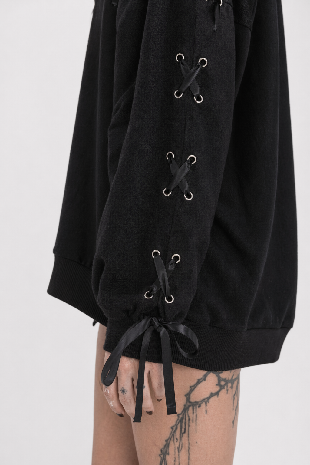 Black Oversized Lace Sweater Default Title