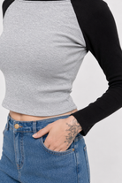Grunge Long Sleeve Top: Darkened Grey