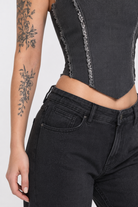 Grey Buckle Crop Top grey