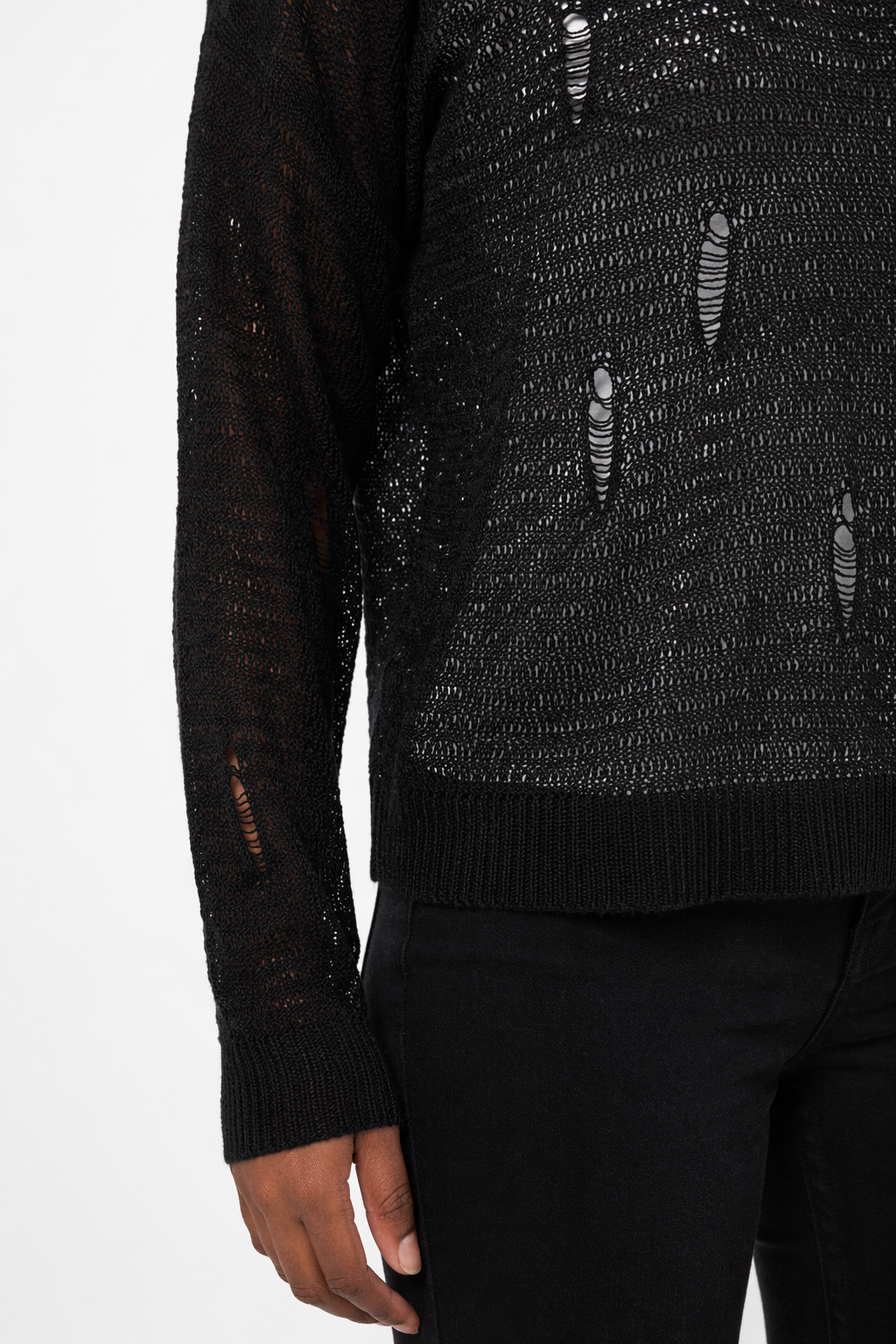 Terrifying Black Grunge Off-Shoulder Top Black