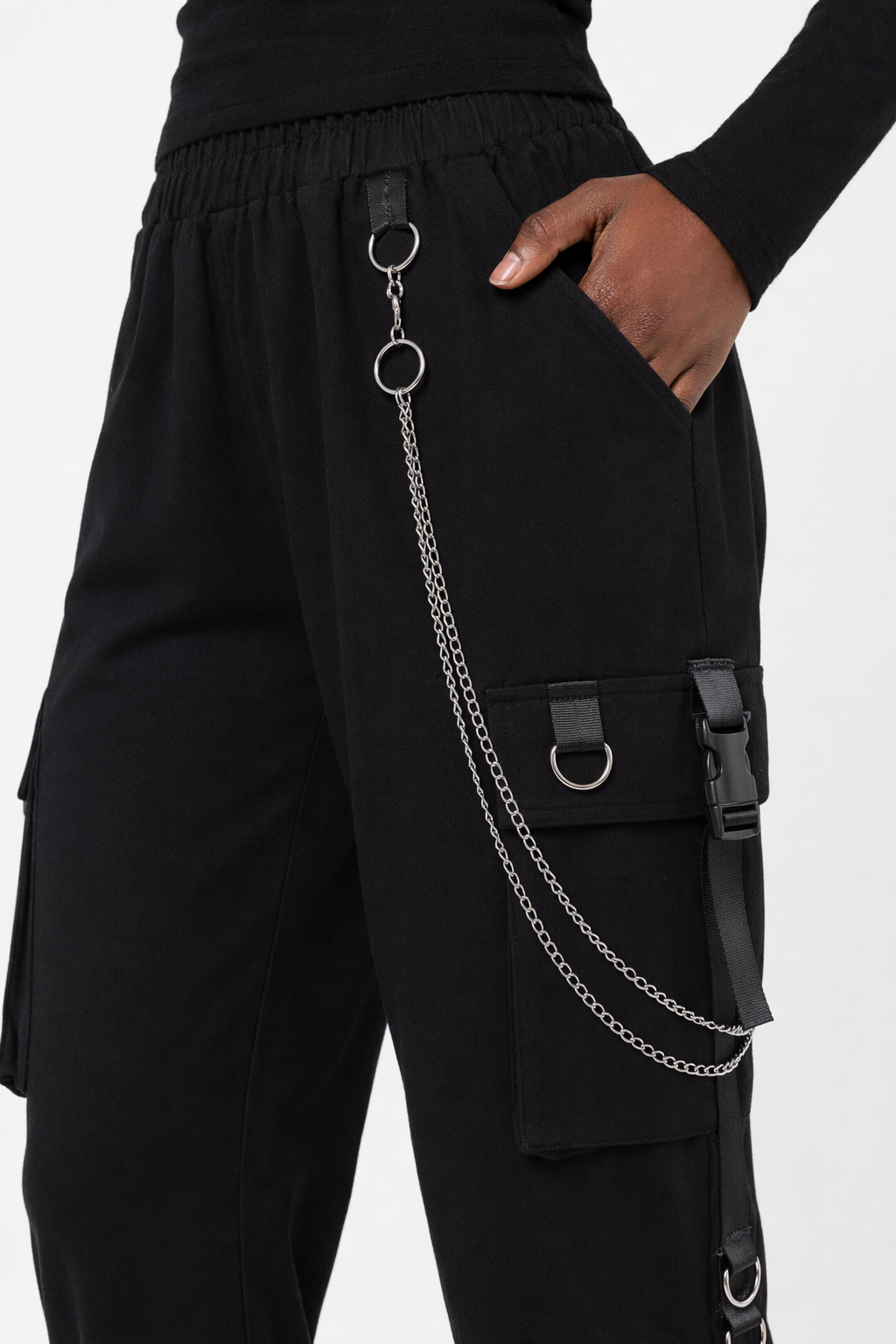 Goth Cargo Pants - End Train' Black