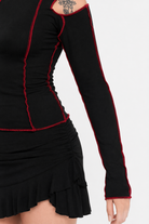 Black Patchwork Top black