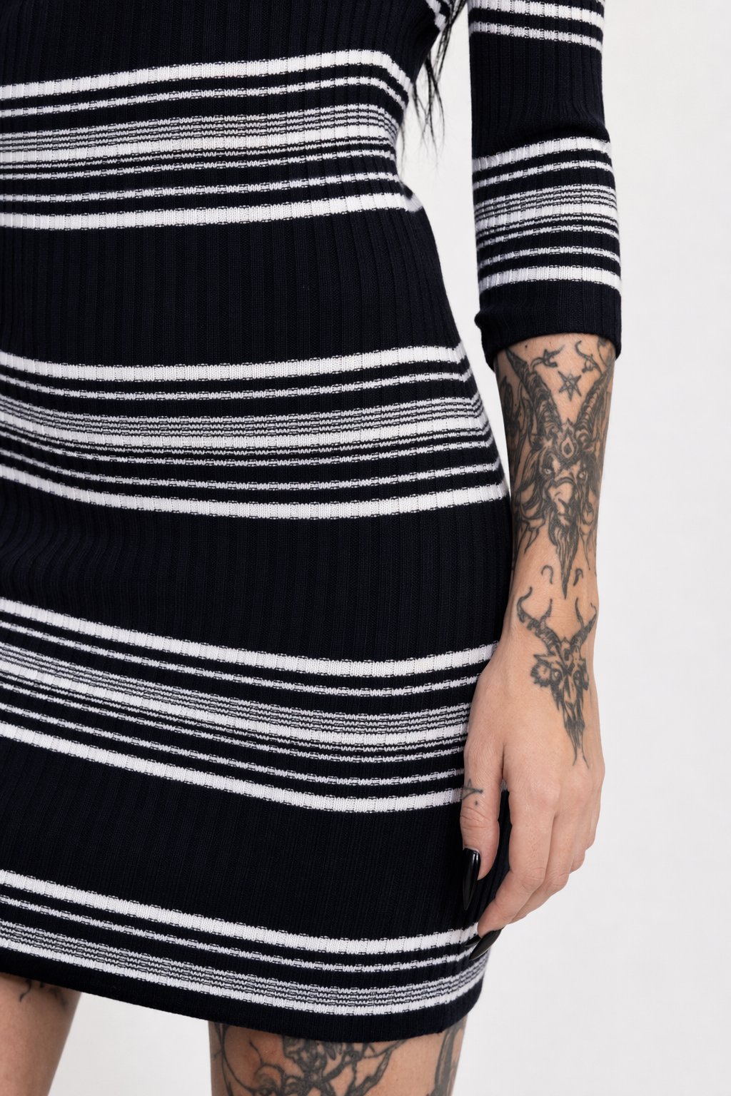 Pandora Stripe Knit Bodycon Dress Default Title