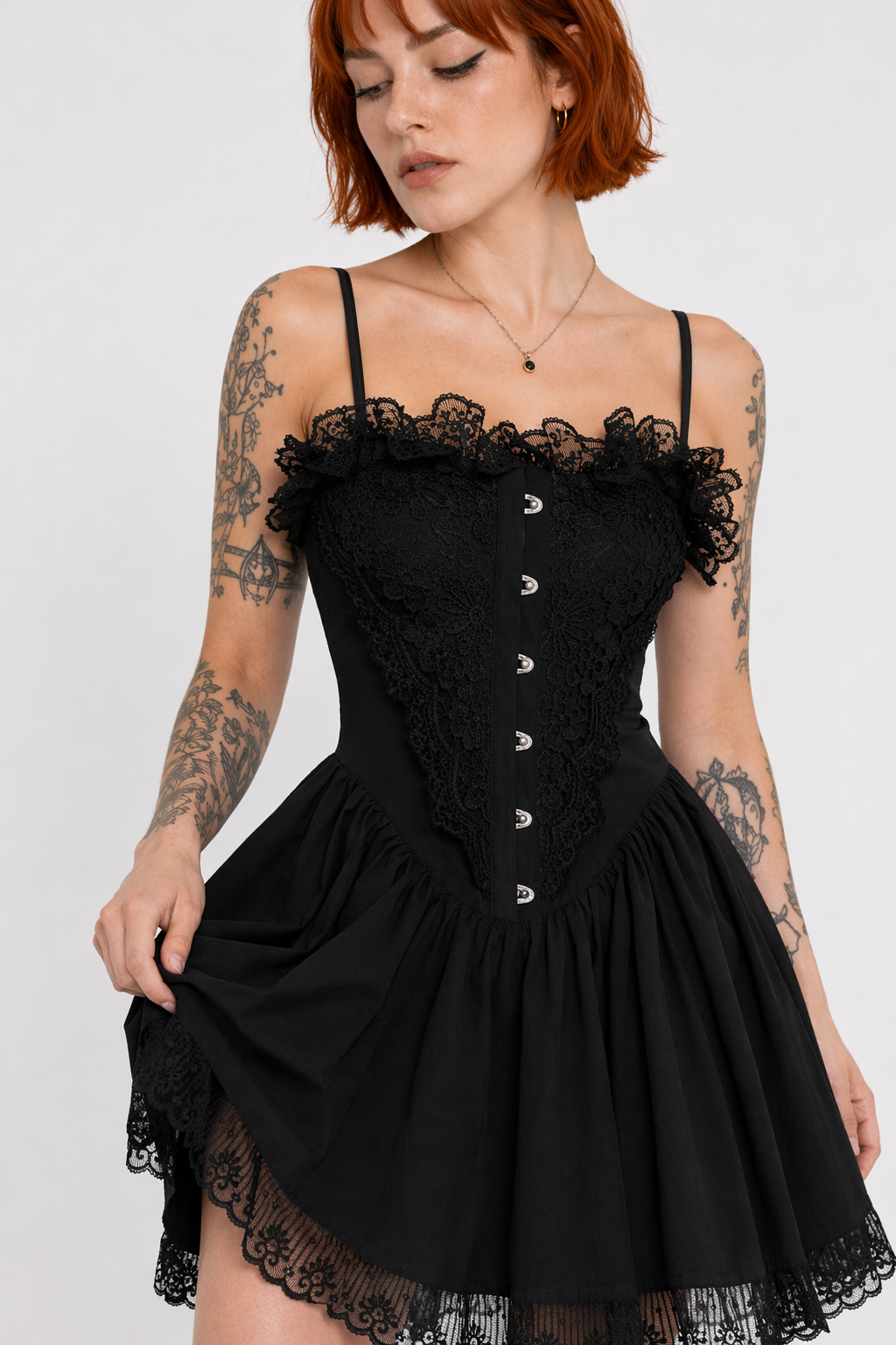 Black Lace Lolita Dress S