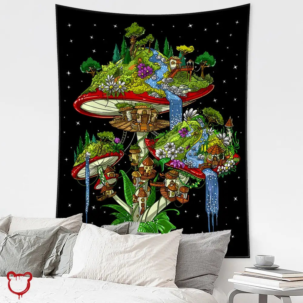 Alien Psychedelic Tapestry 95X70Cm / Gt1087-4 Homeware