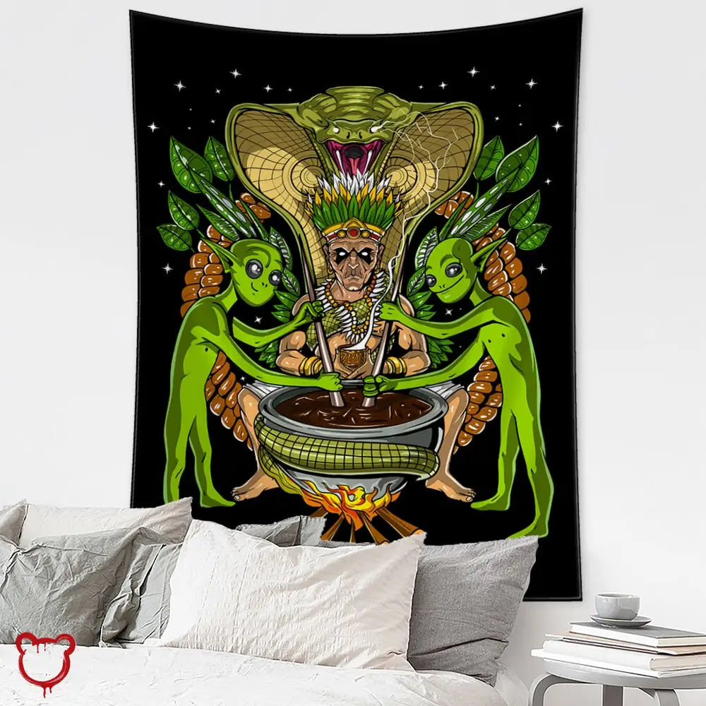 Alien Psychedelic Tapestry 95X70Cm / Gt1087-7 Homeware