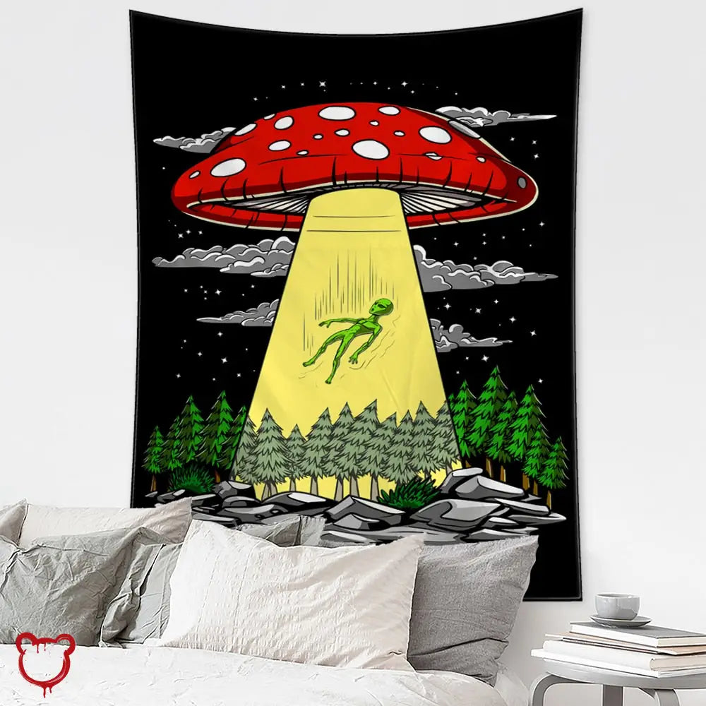 Alien Psychedelic Tapestry 95X70Cm / Gt1087-9 Homeware