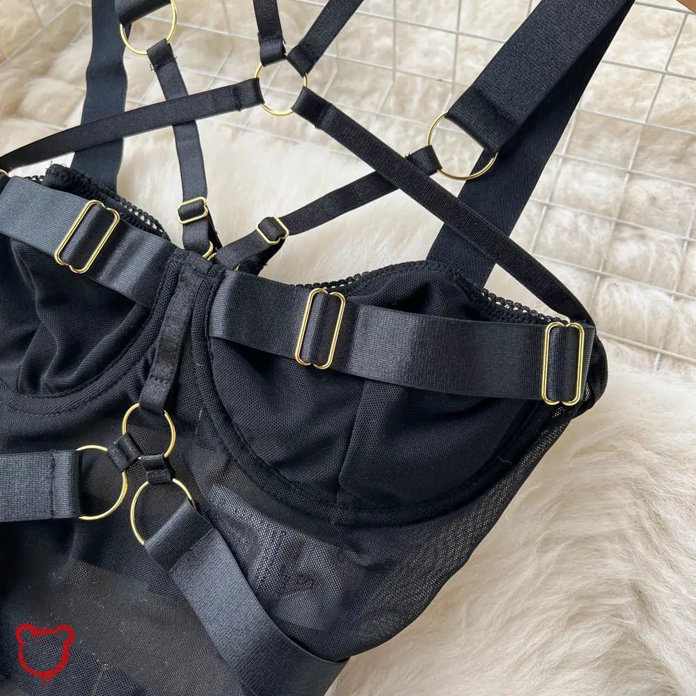 Alt Goth Black Bodysuit - The Cursed Closet