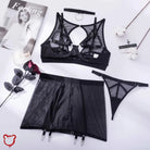 Alt Goth Lingerie Set Black / Xl Clothing