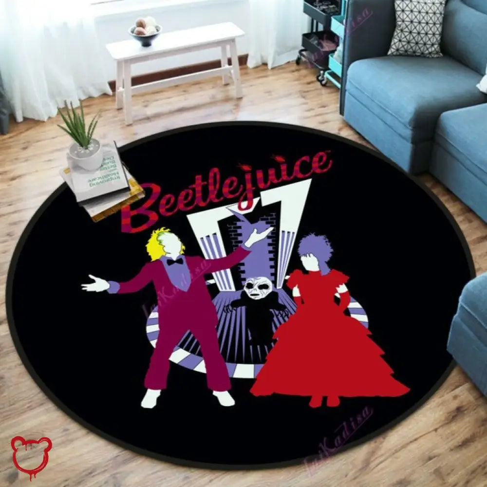 Anti-Slip Beetlejuice Horror Rug Diameter 100Cm / 2 Homeware