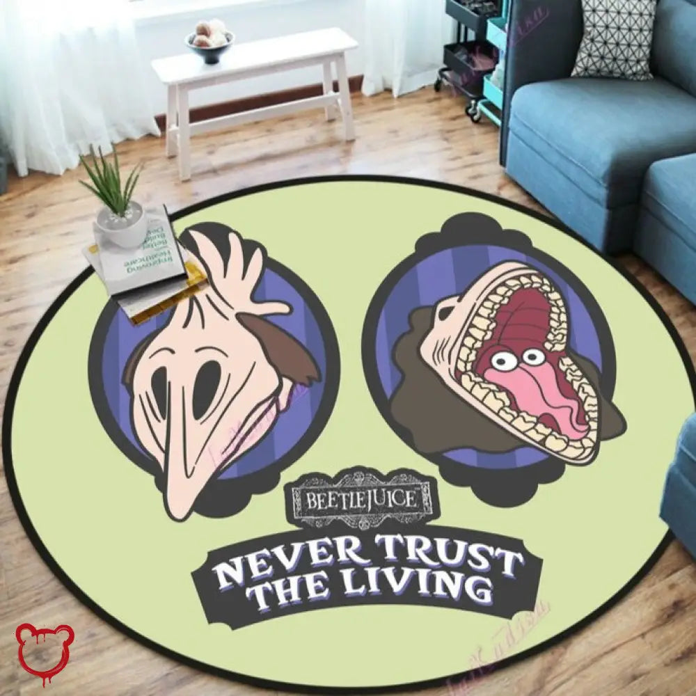 Anti-Slip Beetlejuice Horror Rug Diameter 100Cm / 4 Homeware