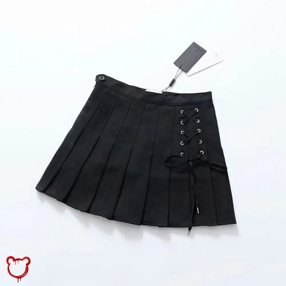 The Cursed Closet 'Armageddon' Black/Red Mini Skirt at $36.99 USD