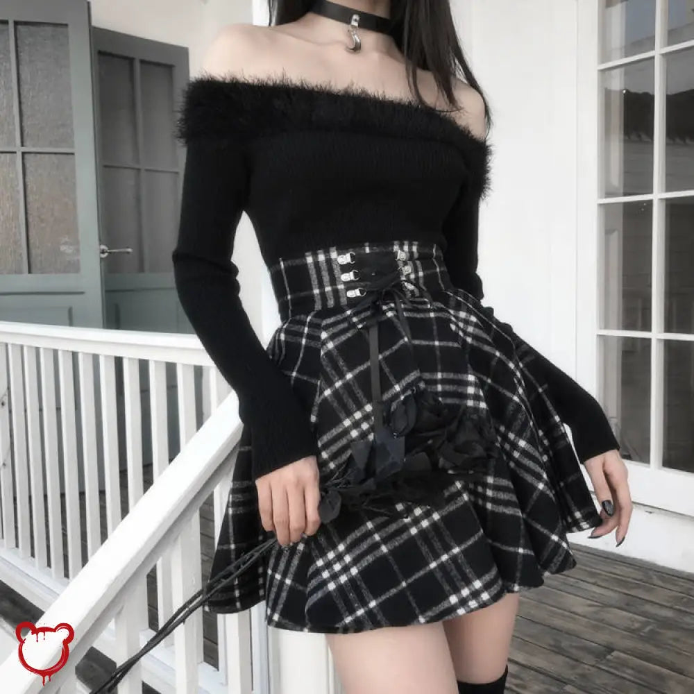 Ashs Plaid Skirt Black Plaid / M Clothing