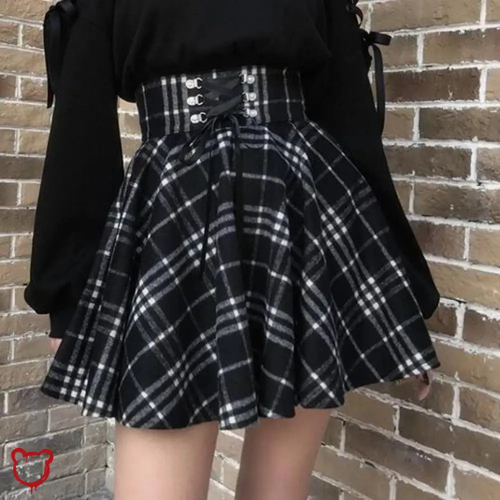 Ashs Plaid Skirt Black Plaid / S Clothing