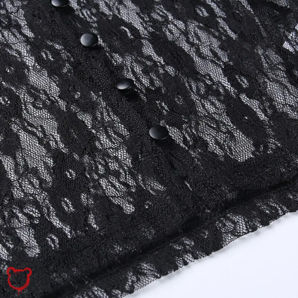 "Babe's Gothic Lace Crop Top" - The Cursed Closet
