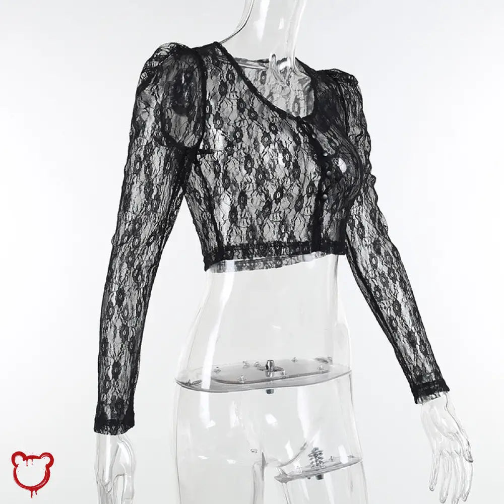 "Babe's Gothic Lace Crop Top" - The Cursed Closet